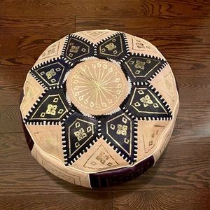 Moroccan Leather Pouf